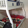 圣伯頓上下鋪雙層床實(shí)木兒童床姐弟互不打擾上下床高低床雙人子母床 梯柜+書(shū)架+雙抽+床墊 上130下150 曬單實(shí)拍圖