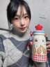 聚莜家可愛(ài)星星人吸管保溫杯卡通高顏值便攜咖啡杯送女生生日禮物水杯 紅櫻桃格子星星人保溫杯+小熊禮袋 曬單實(shí)拍圖