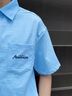名創(chuàng  )優(yōu)品（MINISO）多巴胺襯衫男夏季學(xué)院風(fēng)dk制服冰絲涼感免燙易打理淺藍色短袖襯衣 淺藍(mt暢想無(wú)限胸標) L /175(售后專(zhuān)業(yè)有保障) 曬單實(shí)拍圖