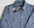 BJHG不計后果丹寧夾克外套男款春季新款美式做舊拼接潮牌仿牛仔開(kāi)衫女 水洗藍 L 曬單實(shí)拍圖