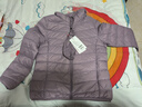 鴨鴨（YAYA）輕薄羽絨服女冬短款2025年秋冬新款高端時(shí)尚女款輕便韓版保暖外套 淺紫色【連帽款】 XL 曬單實(shí)拍圖
