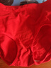 浪莎（LangSha）女士紅內褲大紅色本命年屬馬喜慶純棉高腰收腹三角短褲大碼純色 純棉大紅高腰款 2條 XL 170/95（建議120-130斤） 曬單實(shí)拍圖