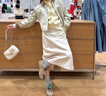 優(yōu)衣庫女裝棉質(zhì)中裙/半身裙裙子26春夏新款482283 01 乳白色 XS 曬單實(shí)拍圖