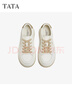 他她（TATA）棉花糖厚底板鞋女鞋輕便透氣增高小白鞋 米白/杏AM5 37 曬單實(shí)拍圖