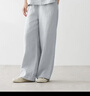 MUJI 女式 粗織漢麻 輕便褲 褲子女款長(cháng)褲女裝 26年春季新品 BE21CC6S 淺灰色 M (160/66A) 曬單實(shí)拍圖