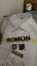 羅蒙（ROMON）【含桑蠶絲】羅蒙男士長(cháng)袖襯衫商務(wù)免燙職業(yè)工裝襯衣男 白色L 曬單實(shí)拍圖