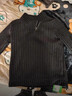燦圖魚(yú)骨紋美式斜拉鏈衛衣男裝春秋季潮流重磅內搭長(cháng)袖t恤寬松打底衫 黑色【常規款】 XL 曬單實(shí)拍圖