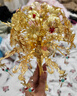元族金色手捧花diy高級材料中式婚禮新娘新婚秀禾旗袍送閨蜜結婚禮物 點(diǎn)翠（成品+亞克力禮盒禮袋） 升級鎏金防生銹58朵金屬花材+金屬手柄 曬單實(shí)拍圖