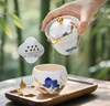 永豐源（auratic）幸福和鳴3頭陶瓷中式旅行茶具 戶(hù)外露營(yíng)出差必備 快客杯泡茶杯 3頭旅行茶具 曬單實(shí)拍圖