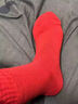 雪茜曼【本命年騏驥紅】大紅襪子男本命年冬季保暖加厚毛圈襪子刺繡喜慶 曬單實(shí)拍圖