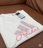 阿迪達斯（adidas）官方艦店短袖女 夏季新款跑步運動(dòng)服休閑半袖上衣圓領(lǐng)舒適棉質(zhì)t恤 2677-白粉色-店長(cháng)推薦 L (170) 推薦115-125斤 曬單實(shí)拍圖