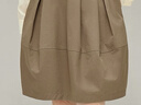 茵曼（INMAN）花苞純棉短款半身裙2026春季女裝新款休閑高級感A字寬松裙子 淺咖色 L 曬單實(shí)拍圖