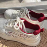意爾康女鞋2026春季新款厚底運動(dòng)鞋舒適透氣休閑鞋時(shí)尚百搭小白鞋 米白（紅） 37 曬單實(shí)拍圖