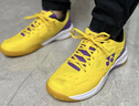 尤尼克斯（YONEX）專(zhuān)業(yè)羽毛球鞋男女運動(dòng)鞋舒適透氣比賽鞋訓練鞋子減震防滑shb101cr SHB101紫黃色 37 曬單實(shí)拍圖