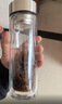 蘇泊爾（SUPOR）玻璃杯茶水分離男款水杯雙層高硼硅玻璃耐高溫大容量泡茶杯子禮物 行硯黑400mL 曬單實(shí)拍圖