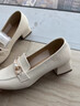 達芙妮官方樂(lè )福鞋女2026春季新款經(jīng)典英倫風(fēng)皮鞋不累腳時(shí)尚百搭單鞋女 米白色 37 曬單實(shí)拍圖