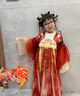萌乎筱兔 漢服女童連衣裙2026春古裝國風(fēng)唐裝襦裙女孩公主裙 紅色 130 曬單實(shí)拍圖