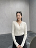 歌力思（ELLASSAY）2026春季新款法式鏤空鉆飾坑條肌理百搭修身針織衫女EWB371M02800 曬單實(shí)拍圖