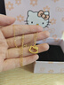 京越隆足金999哈嘍 Kitty吊墜 黃金KT貓框蝴蝶結吊墜女項鏈送女友禮物 黃金小版鏤空貓約0.9-1g+S925項鏈 曬單實(shí)拍圖
