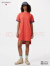 優(yōu)衣庫合作款/女裝寬松T恤連衣裙/短袖裙子484003 26 橙紅色 L 曬單實(shí)拍圖