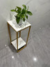 伊思家花架子客廳落地式多肉整理花架置物架陽(yáng)臺雙層新款綠蘿植物花盆架 金架+白盤(pán)高90*寬30 曬單實(shí)拍圖
