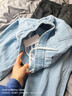 頂峰保羅（Dingfengbaoluo）牛仔褲男春秋美式寬松直筒百搭潮牌男士休閑長(cháng)褲子F889淺藍L 曬單實(shí)拍圖