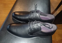 紅蜻蜓頭層牛皮商務(wù)正裝皮鞋舒適頭平跟辦公鞋男德比鞋 WTA13124 黑色44 曬單實(shí)拍圖