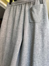 逸陽(yáng)云朵棉闊腿褲女春秋新款高腰藏藍色撞色香蕉運動(dòng)休閑褲子 花灰色 30 曬單實(shí)拍圖