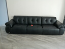 芝華仕（CHEERS）大黑牛真皮沙發(fā)復古云朵客廳2025新款半青皮沙發(fā)3176B黑3.2m 曬單實(shí)拍圖