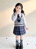 靚貝城堡女童套裝春秋款2026新款洋氣時(shí)髦小女孩學(xué)院風(fēng)春裝兒童三件套裙子 三件套+領(lǐng)帶 110 曬單實(shí)拍圖