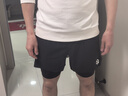 輕功（QINKUNG）二合一短褲男款五分女款三分假兩件帶內襯儲物短褲春夏新款 男款五分黑色 M 曬單實(shí)拍圖