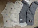古今（GUJIN）可愛(ài)襪子女款白色中筒棉襪卡通植絨春秋款日系堆堆長(cháng)襪4雙 曬單實(shí)拍圖