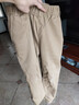 羅蒙兒童褲子男童女童2026春款休閑校園服直筒褲 卡其色松緊長(cháng)褲 150 曬單實(shí)拍圖