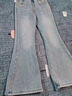 女童牛仔喇叭褲復古4-15兒童秋裝彈力休閑長(cháng)褲子修身顯瘦中大童潮 牛仔褲 150cm 曬單實(shí)拍圖