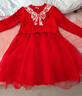 巴拉巴拉童裝女童連衣裙網(wǎng)紗公主裙拼接紅色新年拜年服女童裙 曬單實(shí)拍圖