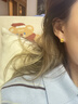 周六福（ZLF） 黃金耳飾女5G足金職場(chǎng)達人小葉子耳釘 計價(jià) 一對-2.35g 曬單實(shí)拍圖