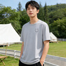 名創(chuàng  )優(yōu)品（MINISO）冰絲速干網(wǎng)眼短袖t恤男士2026新款夏季涼感透氣運動(dòng)半袖薄款小衫 淺灰(m22淺淺笑臉胸標) L /175(正品保障) 曬單實(shí)拍圖