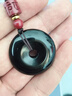 京瑩天然黑曜石吊墜男女款護身符平安扣轉運項鏈送男女友本命年禮物 曬單實(shí)拍圖