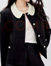 秋水伊人珍珠扣點(diǎn)綴黑色香風(fēng)上衣2026年春季新款女可拆卸領(lǐng)短外套 曬單實(shí)拍圖