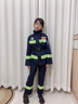 芭麥圖消防員衣服兒童 橙色衣服幼兒園小朋友消防服演出服小學(xué)生消防服 新款藏藍色消防服套餐一 140 曬單實(shí)拍圖