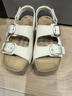 百麗（Belle）生巧吐司勃肯涼鞋女26夏新款厚底增高透氣休閑涼鞋B3046BL6預售 米色 39 曬單實(shí)拍圖