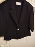 朗姿復古法式短款氣質(zhì)高級感外套西服女夏季新款設計感西裝 黑色 XL 曬單實(shí)拍圖