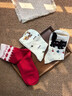 紅色本命年羊毛襪女秋冬款蝴蝶結可愛(ài)新年馬年本命年結婚襪中筒襪 費爾島雪花 均碼 (35-40) 曬單實(shí)拍圖