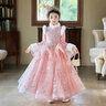 女童連衣裙冬裝2025新款女孩生日禮服公主裙冬季兒童主持人演出服 2826粉色加厚 140 曬單實(shí)拍圖