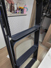 四季沐歌廚房置物架落地折疊小推車(chē)置物架免安裝零食收納儲物移動(dòng)果蔬菜籃 3層耀黑【可折疊】常規款 曬單實(shí)拍圖