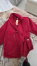迪茸喜婆婆婚宴媽媽秋裝外套新款針織衫中老年女秋冬裝大碼毛呢子大衣 酒紅色+黑毛衣 3XL 推薦125-140斤（超級顯瘦） 曬單實(shí)拍圖