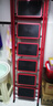 起重工具爬梯人字梯室內加厚多功能碳鋼花架梯便攜梯子家用折疊梯 【全碳鋼】紅色六步扶手梯 曬單實(shí)拍圖