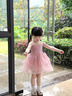 班喜迪女童夏裝連衣裙2026新款洋氣兒童公主裙周歲寶寶禮服蓬蓬紗裙夏季 粉色 100 曬單實(shí)拍圖