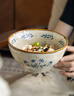 悠瓷（youcci）有顏又實(shí)用7英寸浮雕拉面碗高顏值早餐泡面碗中餐廳特色陶瓷湯碗 7英寸浮雕拉面碗-小蒼蘭 曬單實(shí)拍圖