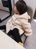 戴維貝拉秋冬女童毛絨外套寶寶連帽外衣兒童上衣童裝 曬單實(shí)拍圖